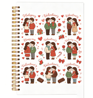 OEM ODM Personnalisé Impression offset couleur intégrale Couverture rigide en papier Motif cœur rose pour couple hiver Mignon Motif chocolat Cadeau personnalisé