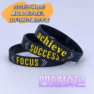 Pulseras de Silicona Motivacionales con Grabado Redondo, Duraderas, para Enfocarse en el Éxito y Lograrlo - Product Image 5