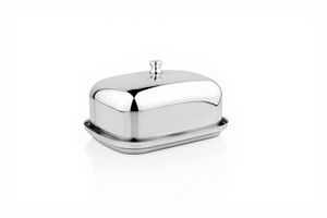 Beurrier moderne en acier inoxydable avec couvercle magnétique, récipient alimentaire rectangulaire - Product Image 2