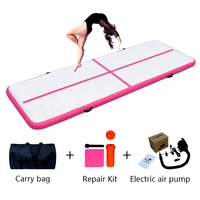 Tapis d'air gonflable rose directement de l'usine, tapis de gymnastique gonflable stable avec technologie Drop Stitch