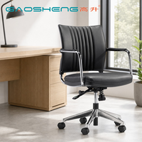 Chaise de bureau ergonomique moderne de luxe confortable en cuir PU, inclinable, avec dossier réglable en hauteur et pivotante