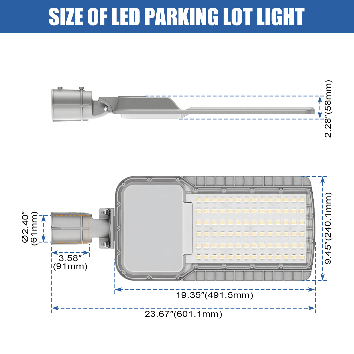 Outdoor Street Light US in Stock Public Lighting 200w 150w 100w Lampadaire LED Parking Lot Area Post Flood Lights Road Lamp · image 6