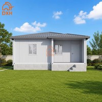 Nuova Casa Container Monopiano Grigio Chiaro 2026 con Tetto in Metallo a Falda, Casa Modulare Prefabbricata