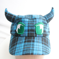 Casquette de baseball unisexe en tissu Oxford 100 % coton, respirante et imperméable, motif petit diable à carreaux de dessin animé mignon, personnalisable, avec lettres