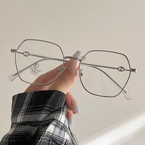 Monture de lunettes en métal irrégulière Qianai, anti-lumière bleue, unisexe, pour la lecture, R3-23011, origine Taizhou - Product Image 5