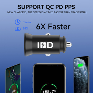 Đối với IBD Mini Nhôm kép USB QC 2 nhanh PD phí Loại C Adapter 20W-48W sạc xe hơi với QC3.0 30W-36W sạc nhanh cổng - Product Image 4
