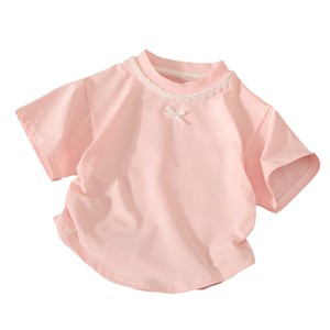 <span class=keywords><strong>Camiseta</strong></span> de manga corta para niños, Top con dobladillo con volantes, ropa exterior de algodón y Lycra para niñas, estilo occidental, estilo coreano, primavera/verano - Product Image 5