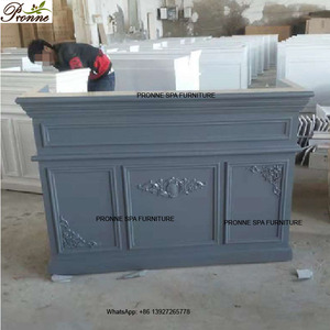 Moderna estación <span class=keywords><strong>de</strong></span> recepción <span class=keywords><strong>de</strong></span> salón <span class=keywords><strong>de</strong></span> <span class=keywords><strong>spa</strong></span>, mostrador <span class=keywords><strong>de</strong></span> recepción <span class=keywords><strong>de</strong></span> madera, color blanco - Product Image 4