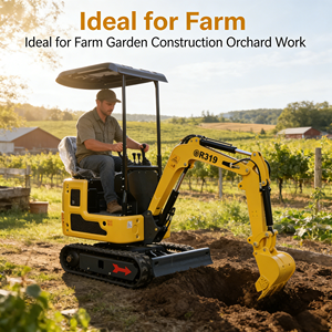 Máy đào <span class=keywords><strong>mini</strong></span> R319 1 tấn, động cơ Youp, ống dẫn dầu tích hợp, xoay 360 độ, máy đào nhỏ, bảo hành 1 năm, dùng cho nhà kính & vườn. - Product Image 5