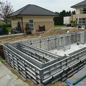 Cofragem de concreto para piscina, molde reciclável de liga de alumínio metálico, molde para construção