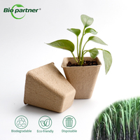 Pots de fleurs de jardin biodégradables jetables personnalisés Gobelets de tourbe de semis de pâte à papier bagasse naturelle Plateaux de pépinière Couvercles