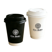 Gobelets à café en papier kraft à double paroi, compostables, biodégradables, jetables, pour café à emporter
