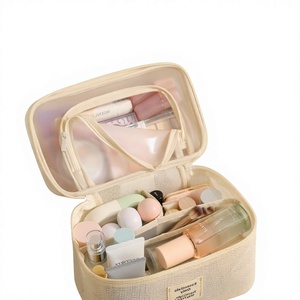Polyester Mesh Makeup <b>Bag</b> <b>with</b> <b>Zipper</b> Closure <b>Large</b> Capacity Eco-Friendly Travel for <b>Storage</b> Cosmetic Organizer - Product Image 5