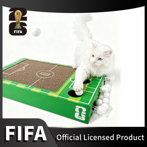 Jouets pour animaux de compagnie officiels de la Coupe du monde <span class=keywords><strong>FIFA</strong></span>, jouets interactifs pour chat, jeu de tir au football, terrain de football, grattoir en carton pour chat - Product Image 2