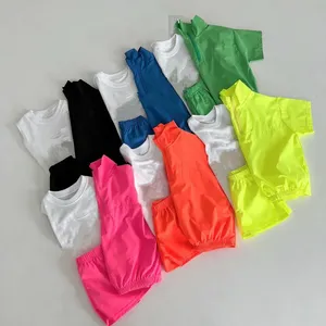 2023 new children's Boys and Girls summer vest shorts sunscreen 3pcs Sportswear suit