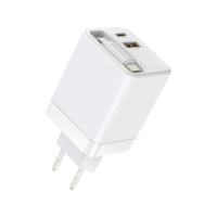 Jinxin adaptor daya pengisian cepat kabel C, 65W dapat ditarik Tipe C PD QC 3.0 perlindungan OVP untuk iPhone PC SCP EU UK US KA kompatibel