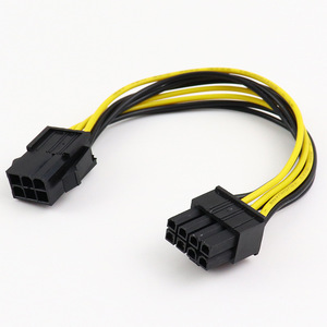 Adaptador de cable de alimentación de 6 pines a 8 pines para conector de extensión de fuente de alimentación de computadora - Product Image 1