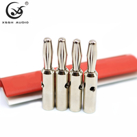 YIVO XSSH OEM ODM, Prise et Fiche Banane de Soudure, Adaptateur Haut-Parleur en Laiton Plaqué Rhodium pour Audio Haut de Gamme DIY