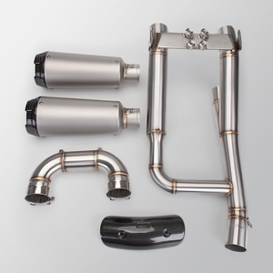 Tubo de escape de motocicleta de alto rendimiento de acero inoxidable para ZX25R ZX25RR de doble salida recta a través de toda la sección - Product Image 6