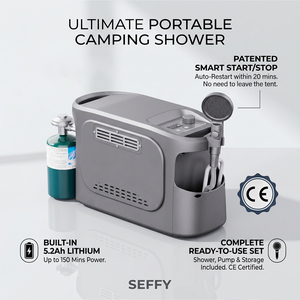 Système de douche portable 3-en-1 écologique avec chauffe-eau au <span class=keywords><strong>gaz</strong></span>, pompe à eau et <span class=keywords><strong>filtre</strong></span> combinés pour la plage, le <span class=keywords><strong>camping</strong></span>, le bain des animaux et le lavage des chevaux - Product Image 4