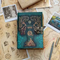 Mère de terre livre de sorts vierges des ombres Deckle bord papier Vintage cuir Journal cahier non doublé quotidien