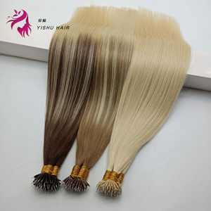 Châu Âu Nga Nano tip phần mở rộng tóc de cabello 100humano Remy tóc vàng đôi rút ra Remy Nano Ring phần mở rộng tóc con người - Product Image 3