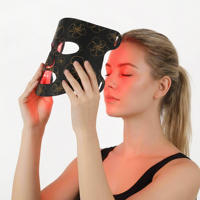 Masque facial LED coloré à thérapie de lumière rouge en silicone pour usage domestique, 7 couleurs, 630 nm, pour le soin de la