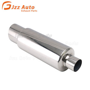Sistema de escape de piezas de automóvil universales, silenciador trasero de salida modificado de 2,5 "en 4", silenciador de escape de cuerpo redondo de acero inoxidable de 5 "para coche - Product Image 6
