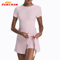 Vestido deportivo ajustado antideslumbrante ecológico transpirable de dos piezas, ropa de tenis informal sin tirantes adelgazante OEM