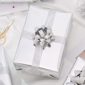 Metallic Silver Wrapping <b>Paper</b> Jumbo <b>Roll</b> 30 In X 32.8 Ft 81.7 Sq Ft With Cutting Lines For Gift <b>Wrap</b> - Product Image 3