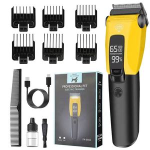 Nuovo FK-9003 elettrico Resuxi per animali domestici 2000mAh grande lama in ceramica Pro tagliacapelli per cani 6 pettini guida - Product Image 4