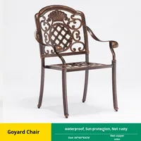 Mobilier d'extérieur de jardin moderne Tables à manger en fonte d'aluminium Chaises d'extérieur chaises imperméables pour balcon et cour