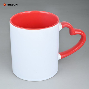 Personalized DIY Logo 11oz Heart Color Handle Inner Color Mug Sublimation Blank Inner Color Mug - Product Image 3