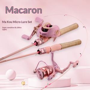 Ensemble de cannes à micro-leurres haute sensibilité avec poignée en bois antidérapante et guides en céramique - Product Image 4