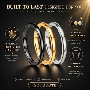 Anello in Carburo di Tungsteno da 2mm all'Ingrosso, Anello Nuziale e di Fidanzamento, Comfort <span class=keywords><strong>Fit</strong></span>, per Uomo e Donna, Alta Qualità, Gioielli di Moda per Coppie, Anello per Uso Quotidiano - Product Image 1