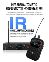 Système de monitoring intra-auriculaire sans fil ER-102 UHF Stéréo Professionnel Studio Scène IEM avec 1 émetteur et 2 récepteurs de poche