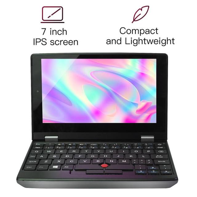 Best Price 7inch N95 Mini Pocket PC 2 in 1 Computer Portable Small Size Laptop English Keyboard 16GB RAM 512GB SSD Pocket Laptop