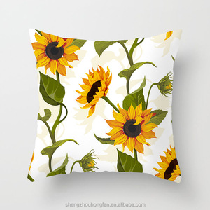 Sunflower Decorative <strong>Throw</strong> Pillow Covers Square Peach Skin Summer <strong>Cushion</strong> Covers Floral Plant Outdoor <strong>Couch</strong> Home Pillow Cases - Product Image 6