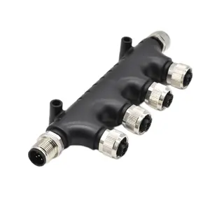 NMEA2000 5-контактный 6-контактный сплиттер M12 T морской IP67 водонепроницаемый разъем M12 кодированный DIN-пластиковый папа IP68 водонепроницаемый разъем - Product Image 1