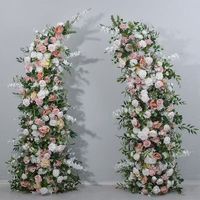 Vente directe d'usine, arche de fleurs en soie pour mariage, décoration extérieure, zone d'accueil, arche de fleurs pour porte