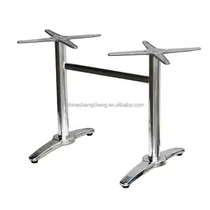 Low Price Cross Leg Meeting Industrial Polish Table Frame 2 Legs Restaurant Usage Cast Aluminum Table Base Metal Table Legs