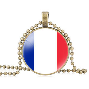 HOTSALE 2026 YYN 287 Landen Nationale Vlag Ontwerp Glazen Koepel Cabochon Hanger Legering Schakelketting Verzilverd Charm Ketting - Product Image 2