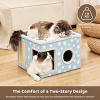 Lit pour chat pliable moderne et écologique en peluche avec griffoir, meuble d'intérieur douillet et doux, chaud pour l'hiver