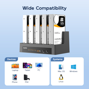 MAIWO-Station d'accueil pour disque dur SATA HDD/SSD, 5 baies, 3.2 pouces, 2.5 pouces, avec lumière LED, USB 3.5 Gen1 - Product Image 2