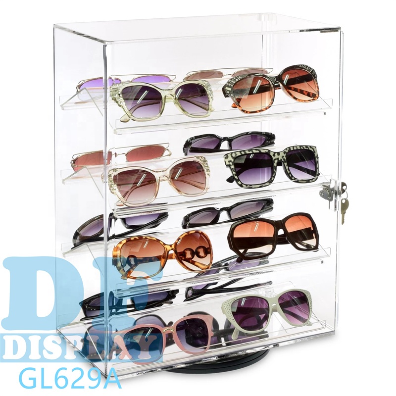 DF дисплей на заказ акриловый запираемый вращающийся стеллаж для очков акриловая вращающаяся стойка для солнечных очков Демонстрационный стенд