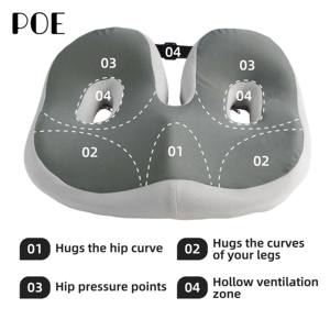 <span class=keywords><strong>Coussin</strong></span> de siège de voiture en mousse à mémoire de forme orthopédique à motif tissé pour chaises de bureau - Soulagement ergonomique de la douleur, amovible et lavable - Product Image 4