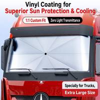 Pare-soleil pliable pour pare-brise de semi-remorque, protection UV et isolation thermique en titane argenté pour camions