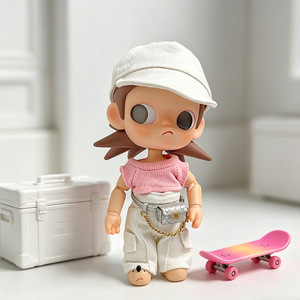 Vêtements de poupée tendance et stylés pour Zsiga 1/8 BJD, haut court avec pantalon cintré, tenue streetwear pour poupée - Product Image 1
