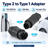 Adaptateur de charge EV Type 2 vers Type 1, norme européenne 32A, nouvelle prise et prise secteur pour véhicules électriques Type 1