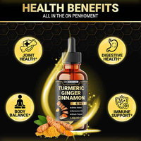 BIOCCHN Goutte liquide de curcuma curcumine avec extrait de berbérine de gingembre Gouttes de melon amer à la cannelle de Ceylan pour le soutien des articulations